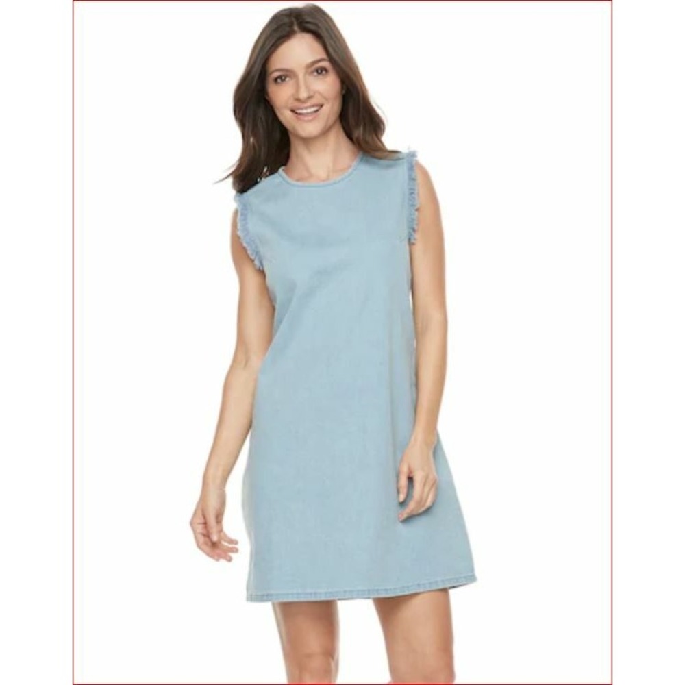Hope & Harlow women jean dress 7W7S142046 light blue sz 6 $118